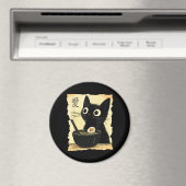 Cat eating ramen  magneet (Insitu (Vaatwasser))