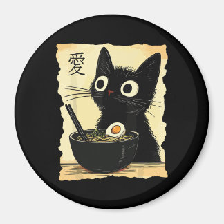 Cat eating ramen  magneet
