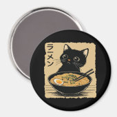 Cat eating ramen  magneet (Voorkant / Achterkant)