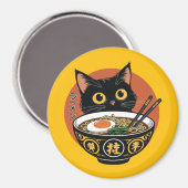 Cat eating ramen  magneet (Voorkant / Achterkant)
