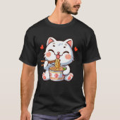 Cat Eating Ramen T-shirt (Voorkant)