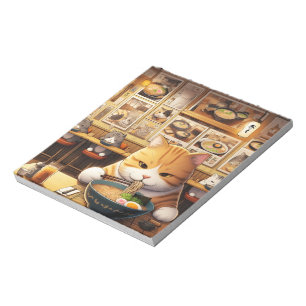 Cat Eating Ramen v1 Notitieblok