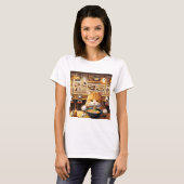 Cat Eating Ramen v1 T-shirt (Voorkant volledig)