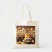 Cat Eating Ramen v1 Tote Bag (Voorkant)