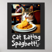 Cat Eating Spaghetti Meme Poster (Voorkant)