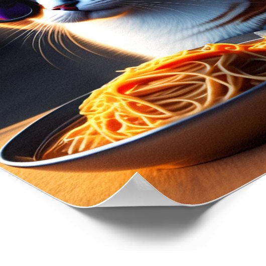 Cat Eating Spaghetti Meme Poster (Hoek)