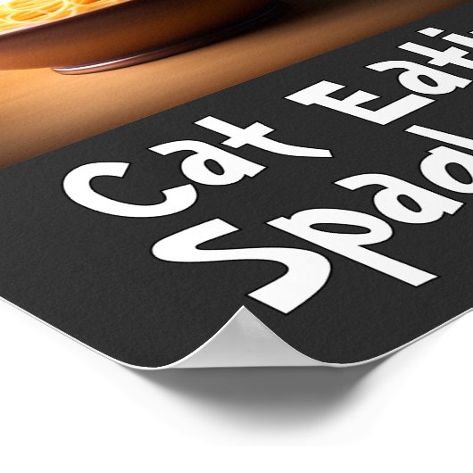 Cat Eating Spaghetti Meme Poster (Hoek)