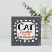 Cat eist Wenskaart van manager te zien Kaart (Staand voorkant)