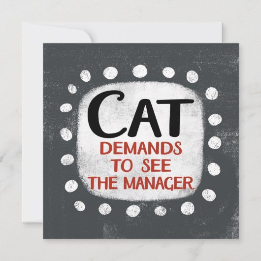Cat eist Wenskaart van manager te zien Kaart (Voorkant)