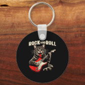 Cat Electric Guitar Rock And Roll Rocker Kitten Me Sleutelhanger (Voorkant)