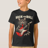 Cat Electric Guitar Rock And Roll Rocker Kitten Me T-shirt (Voorkant)