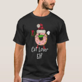 Cat Elf Quarantine Kerstmis Funny Donut 2020 Meme T-shirt (Voorkant)
