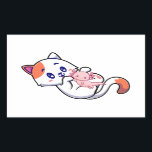 Cat en Axolotl Kawaii Neko Anime Rechthoekige Sticker<br><div class="desc">Kat en Axolotl Kawaii Neko Anime Japans ontwerp Gift Rectangle Sticker Klassiek Collectie.</div>