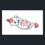 Cat en Axolotl Kawaii Neko Anime Rechthoekige Sticker<br><div class="desc">Kat en Axolotl Kawaii Neko Anime Japans ontwerp Gift Rectangle Sticker Klassiek Collectie.</div>