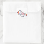Cat en Axolotl Kawaii Neko Anime Vierkante Sticker (Tas)