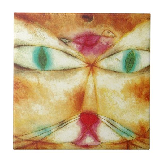 Cat en Bird door Paul Klee Tegeltje (Voorkant)