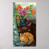 Cat en Bouquet, Suzanne Valadon Poster (Voorkant)