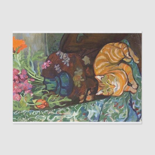 Cat en Bouquet, Suzanne Valadon Tissuepapier (Voorkant)