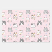 Cat en Butterflies Springtime Cartoon Inpakpapier Vel (Voorkant)