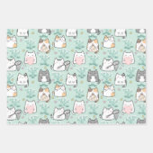 Cat en Butterflies Springtime Cartoon Inpakpapier Vel (Voorkant 3)