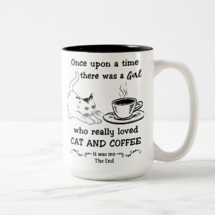 CAT- EN COFFEE-VERBINDING, Cute Cat Cft Cft Cft Cf Tweekleurige Koffiemok
