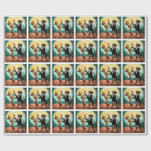 Cat en Dog Dansende Tango in Dance Club, AI Art Cadeaupapier (Vlak)