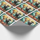 Cat en Dog Dansende Tango in Dance Club, AI Art Cadeaupapier (Hoek)