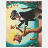 Cat en Dog Dansende Tango in Dance Club, AI Art Fleece Deken (Voorkant)