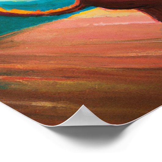 Cat en Dog Dansende Tango in Dance Club, AI Art Poster (Hoek)