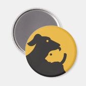 Cat en Dog Silhouette Magneet (Voorkant / Achterkant)