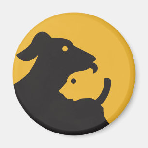 Cat en Dog Silhouette Magneet