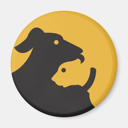 Cat en Dog Silhouette Magneet (Voorkant)