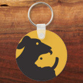 Cat en Dog Silhouette Sleutelhanger (Voorkant)