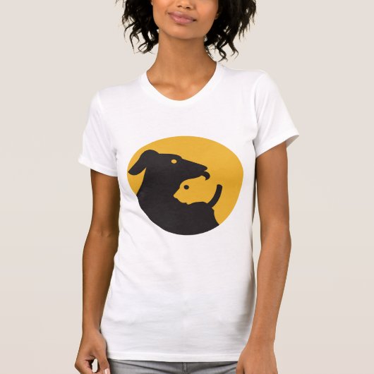 Cat en Dog Silhouette T-shirt (Voorkant)