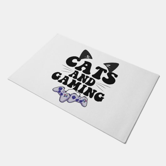 Cat en game grappig Cat Pet Lover Gaming Gift Deurmat (Schuin)