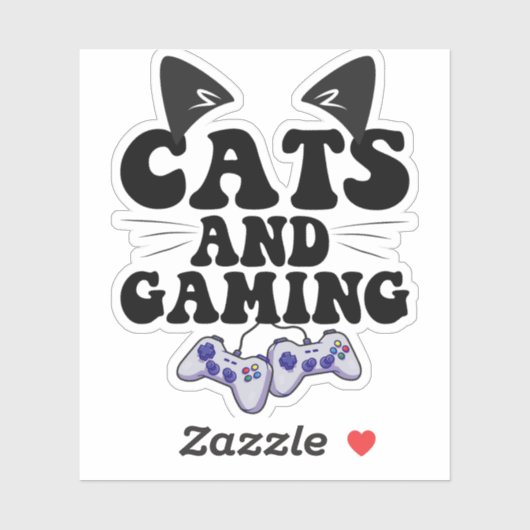 Cat en game grappig Cat Pet Lover Gaming Gift Sticker (Vel)