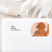 Cat en Golden Retriever / Return-adreslabels Etiket (Insitu)