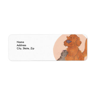 Cat en Golden Retriever / Return-adreslabels Etiket
