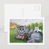 Cat en haar Kittens, Louis Wain Briefkaart (Voorkant / Achterkant)