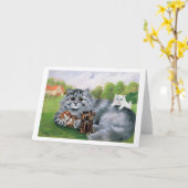 Cat en haar Kittens, Louis Wain Kaart (Gele Bloem)