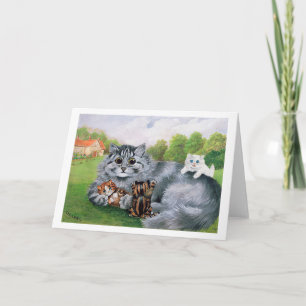 Cat en haar Kittens, Louis Wain Kaart