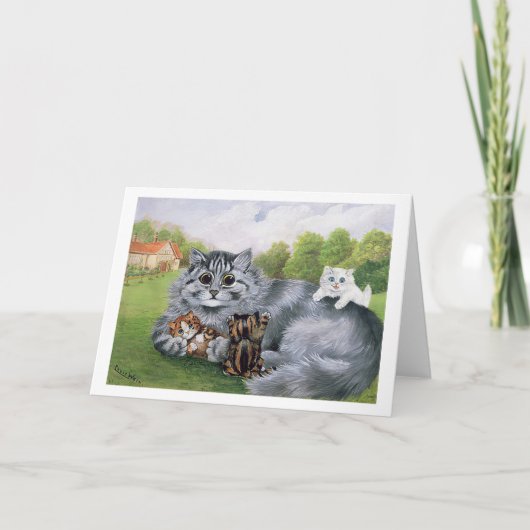 Cat en haar Kittens, Louis Wain Kaart (Voorkant)