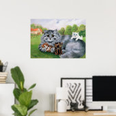 Cat en haar Kittens, Louis Wain Poster (Thuiskantoor)