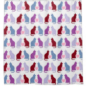 Cat en Hearts Cute Pattern Douchegordijn (Voorkant)