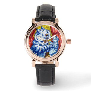 Cat en her Kittens Horloge