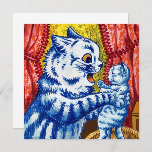 Cat en her Kittens Kaart (Voorkant / Achterkant)