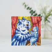 Cat en her Kittens Kaart (Staand voorkant)