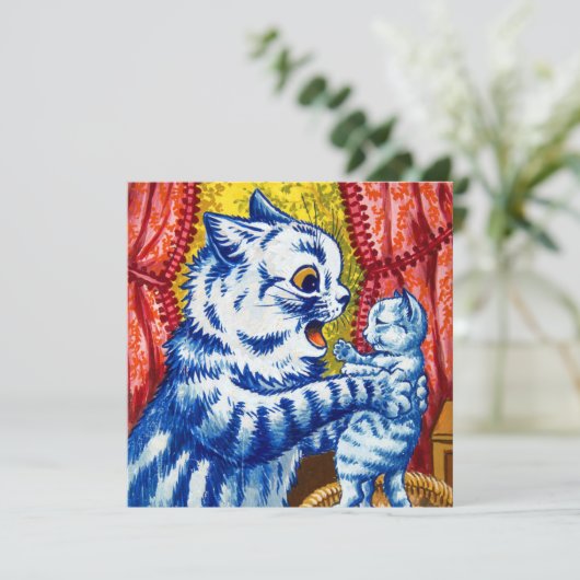 Cat en her Kittens Kaart (Staand voorkant)