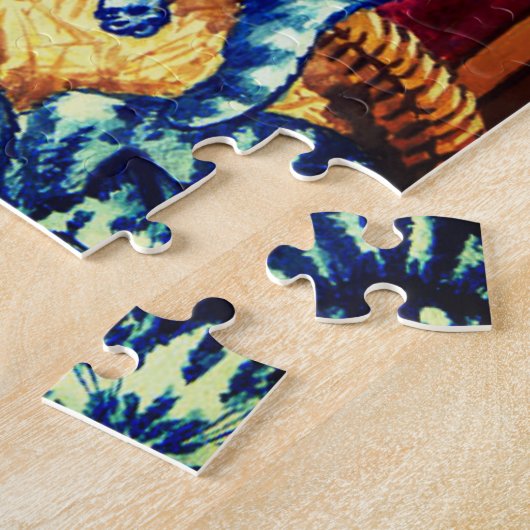 Cat en her Kittens Legpuzzel (Zijkant)