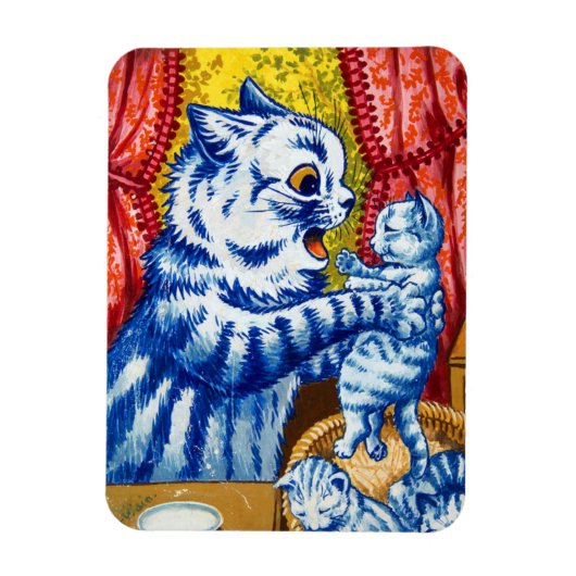 Cat en her Kittens Magneet (Verticaal)